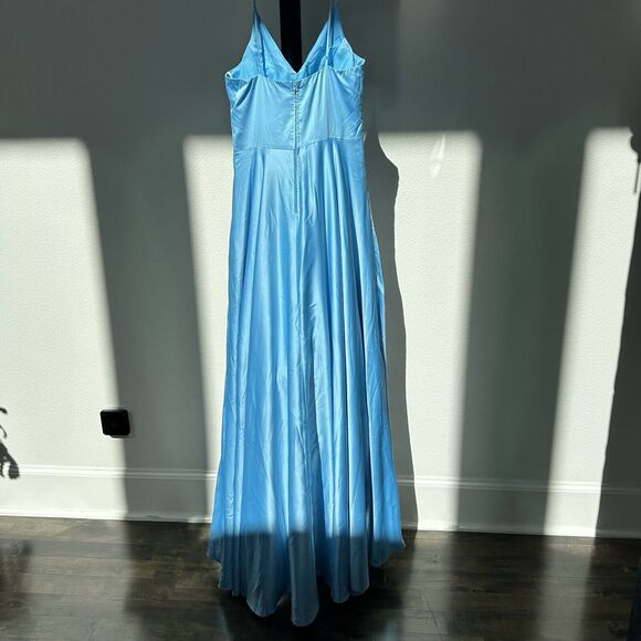 B. Darlin Maxi Slit Dress Sleeveless Women 7/8 Blue Cinderella Wedding‎ Guest - Picture 2 of 11